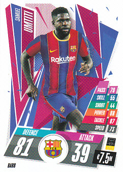Samuel Umtiti FC Barcelona 2020/21 Topps Match Attax CL #BAR08